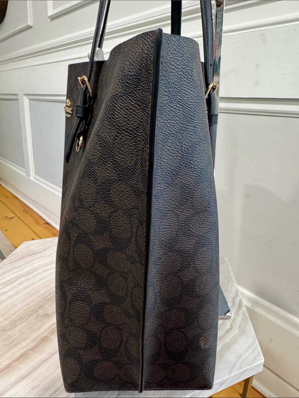 Coach Bag Large Brown Signature Leather City Tote Bag - Picture 6 of 17